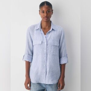 Aritzia Relaxed drapey twill button-up shirt Sz XXS